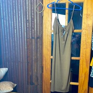 LIVI Brown Sleeveless Midi Dress, Size L